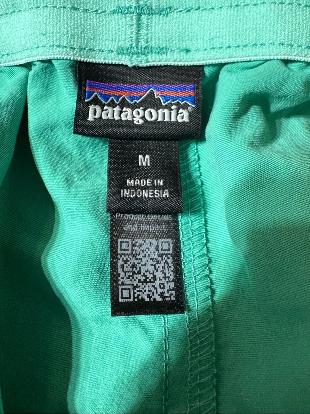 Patagonia Women’s Baggies Shorts Aqua Green Size Medium - Picture 3 of 4